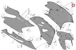 Ducati Left Upper Half-Fairing Red